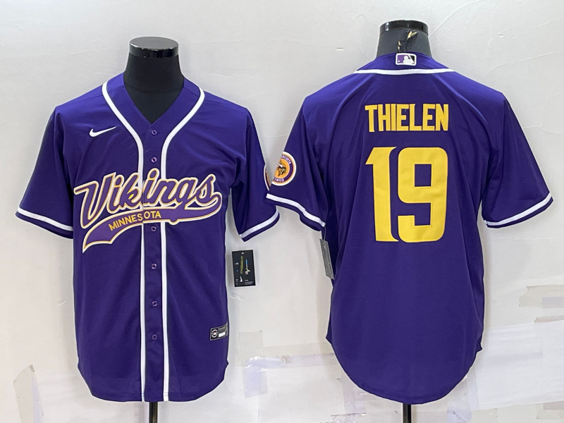 Men's Minnesota Vikings Adam Thielen #19 Purple Jersey Joint Edition